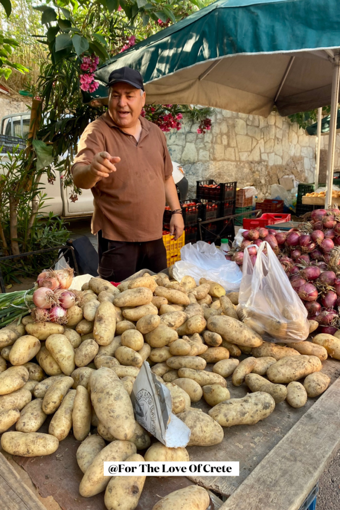 Cretan farmers' market at Minoos Street, Chania. 