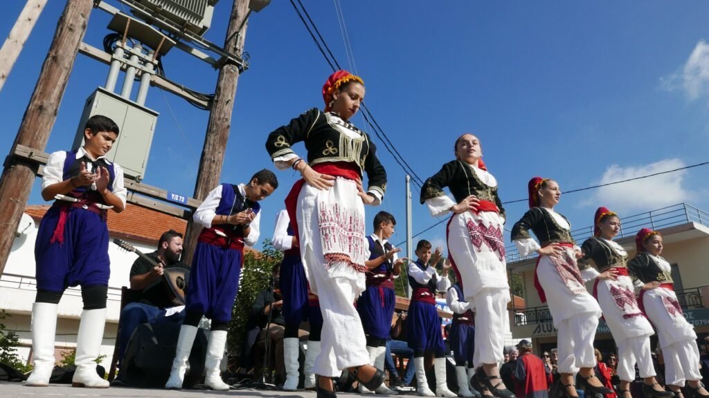 Cretan dances at the annual Elos Chestnut Festival in Crete. 