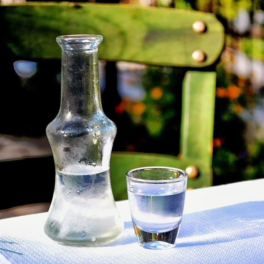 Clear Cretan Raki, Tsikoudia. 