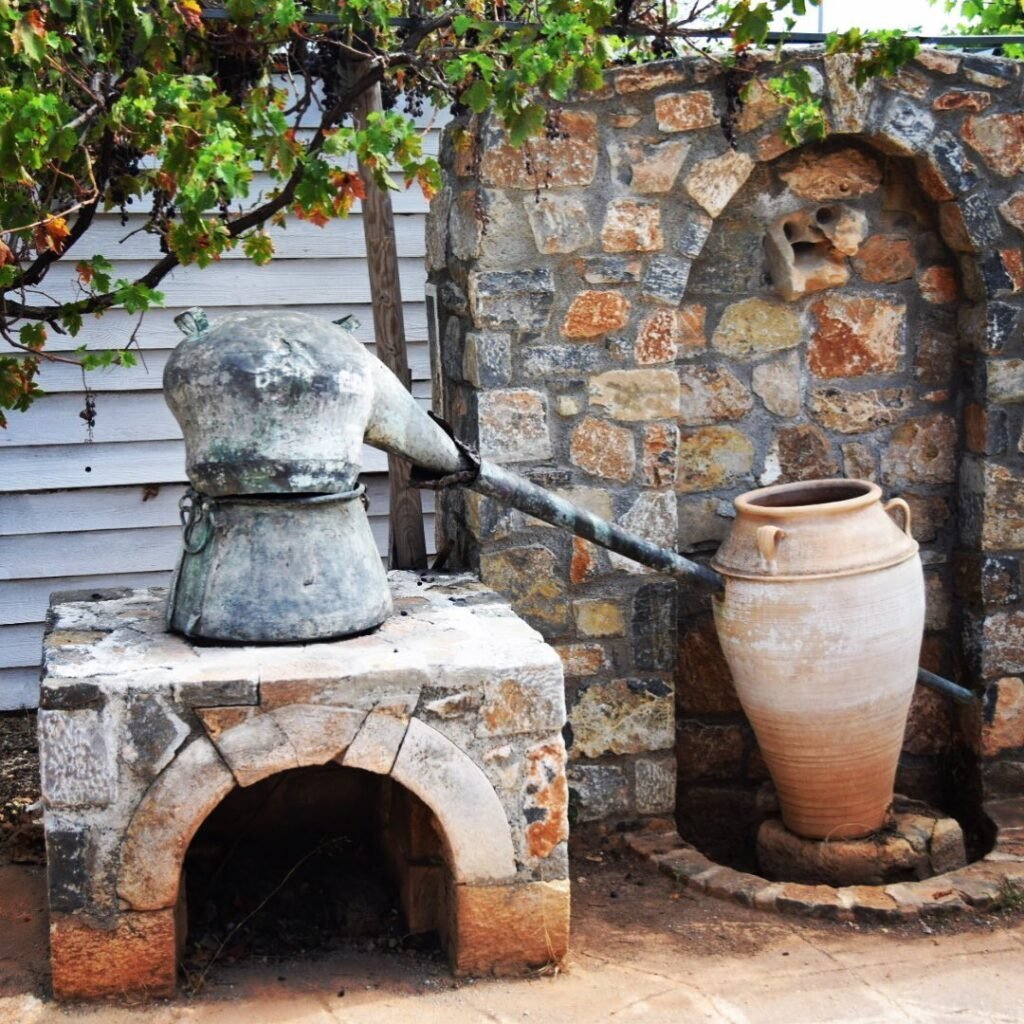 Cretan Olive Oil Farm, Raki distillery. 