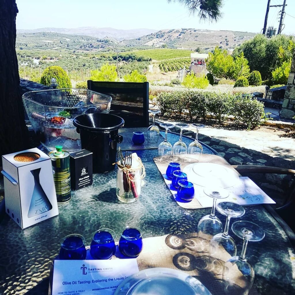 Cretan olive oil tasting. 