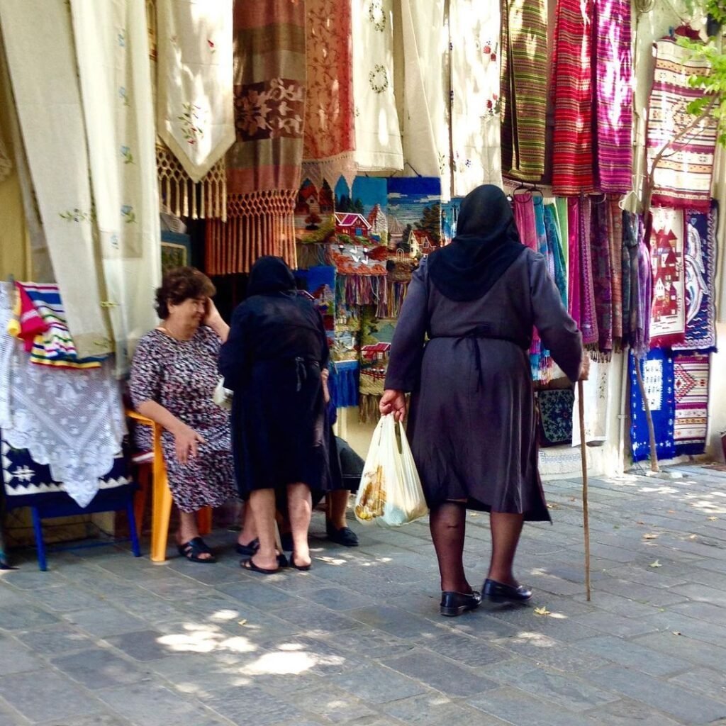 Cretan village life and Cretan lace. 