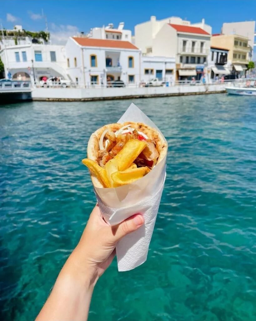 Greek gyros at Agios Nikolaos