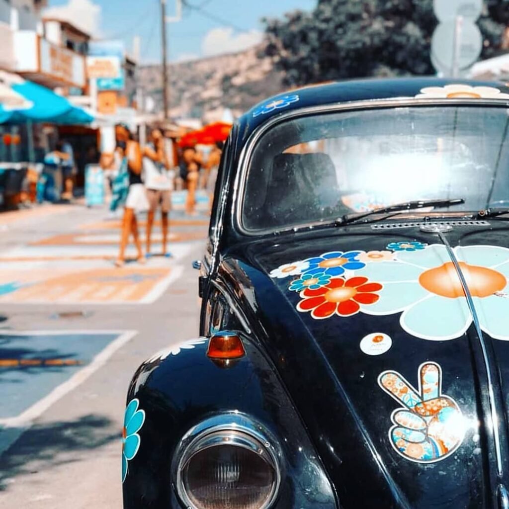 Hippie vibes at Matala Beach Festival. 