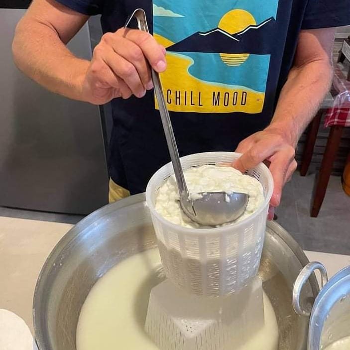 Mizithra cheese, a Cretan cheese made from local sheep and goat milk. 