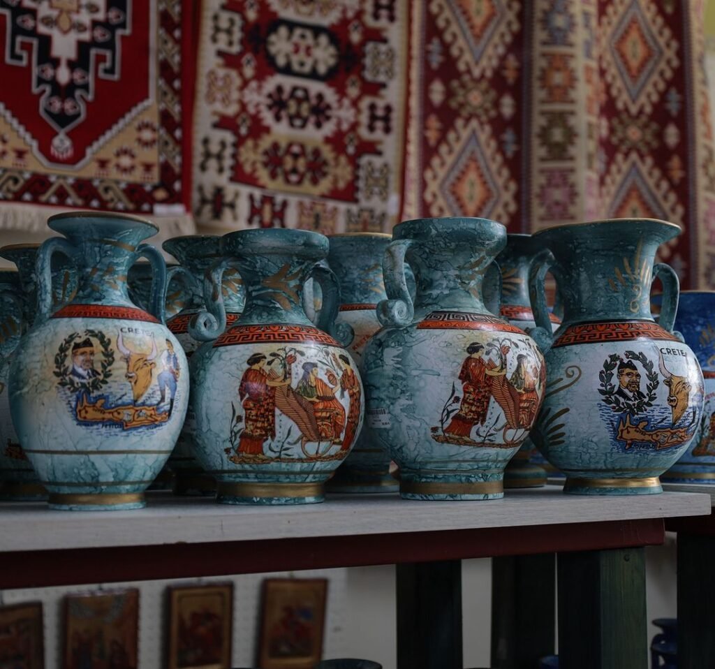 Cretan Pottery at Pitarokilis Family Ceramic Work Shop & Olive Oil Factory in Psychro, Lasithi.