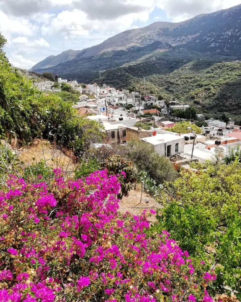 The beautiful mountain village of Vrachasi, Lasithi, Crete.