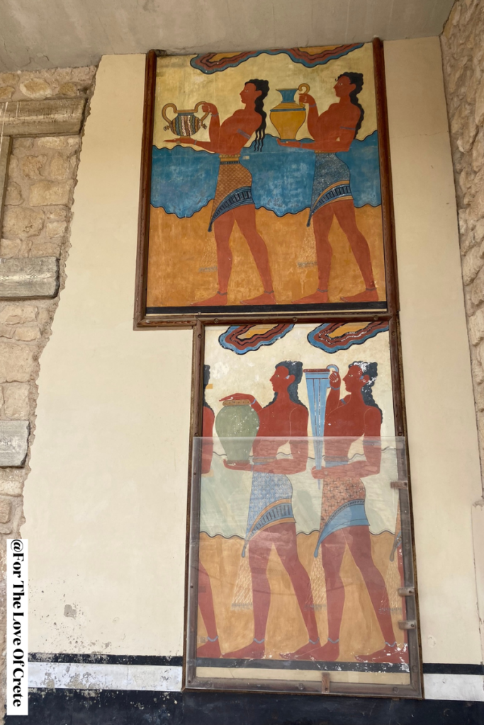 Minoan frescoes in Knossos Palace