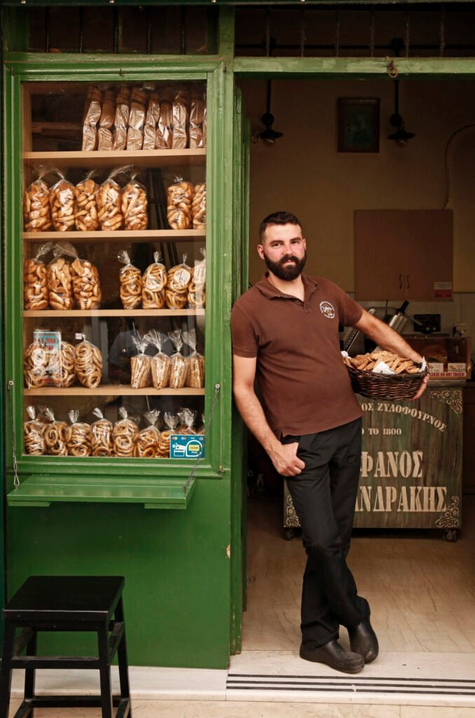 Alexandrakis Traditional Bakery in Rethymnon, Crete, Greece. 