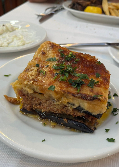 Stelios & Katina's famous Moussaka in Kissamos, Crete. 