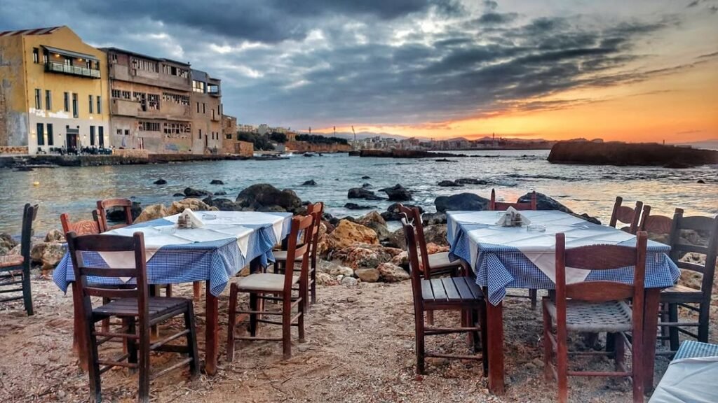 Taverna by the sea, Tabakaria, Chania Crete. 