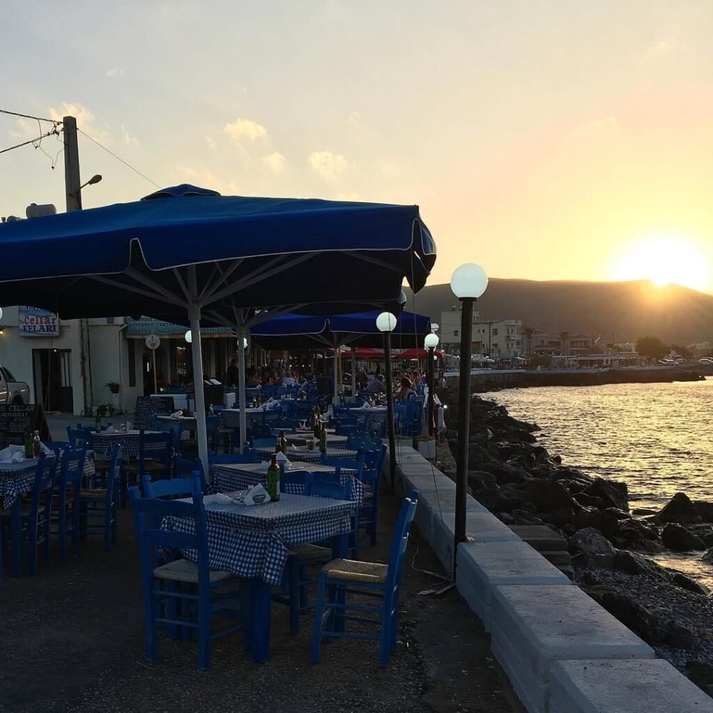 Seaside promenade at Telonio Beach, Kissamos, Chania, Crete. 