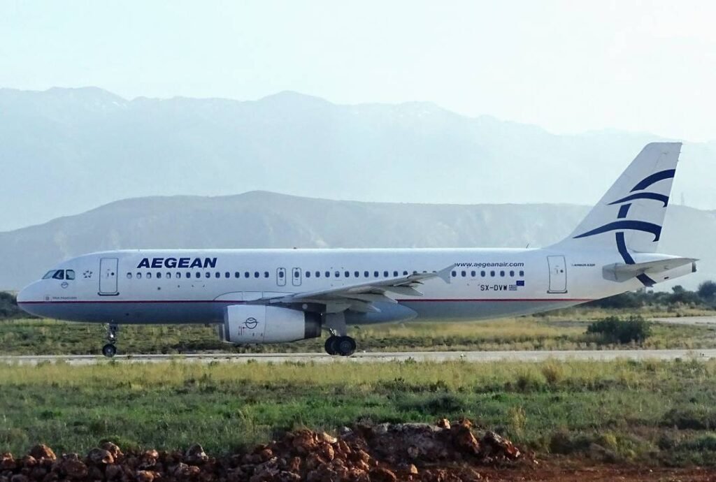 Aegean Airlines at Chania International Airport (Ioannis Daskalogiannis), Crete.