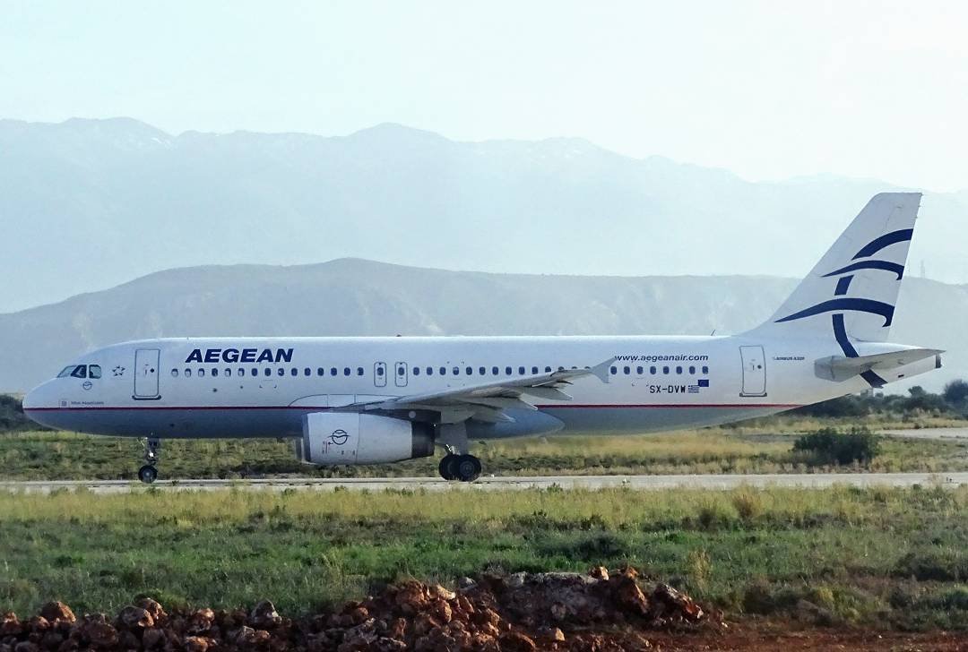 Aegean Airlines in Chania Airport, Greek Transport Strike