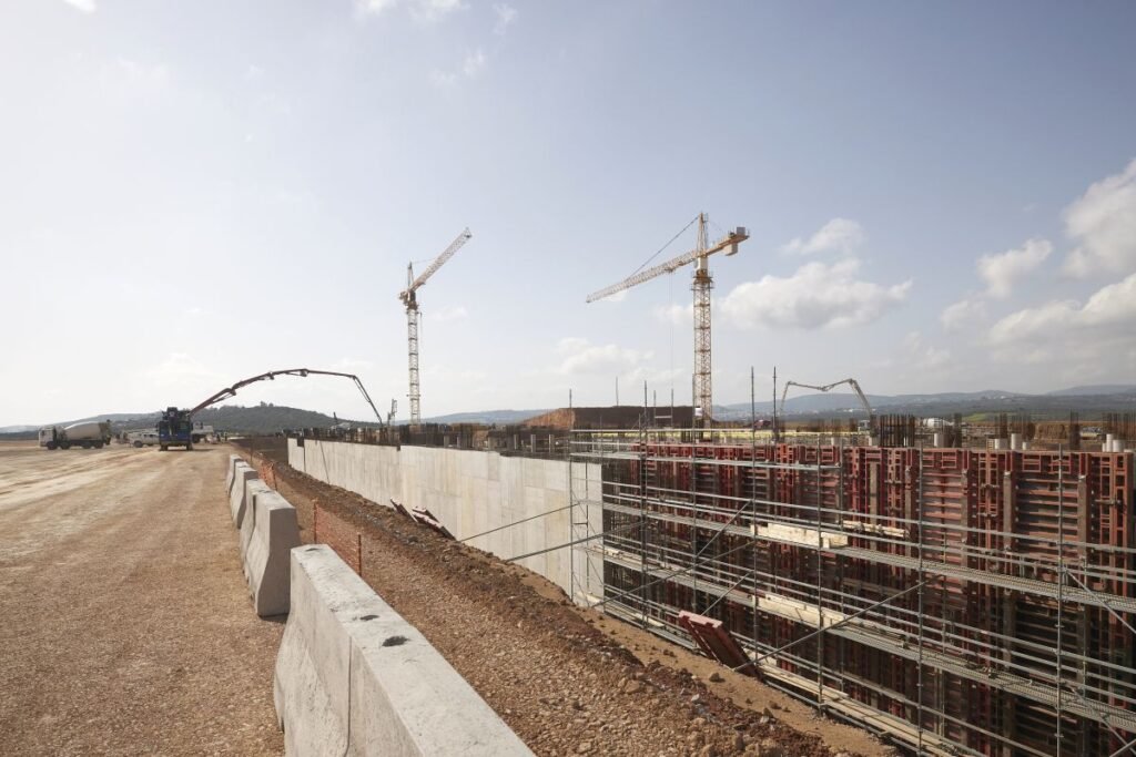 Construction works on the site of the new Kastelli Airport in Heraklion, Crete, Greece. 