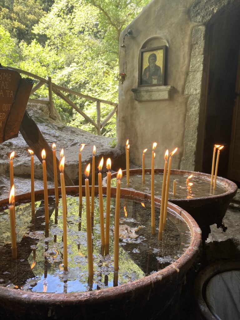 The cave-chapel of Agios Antonios in Patsos Gorge, Rethymno, Crete.