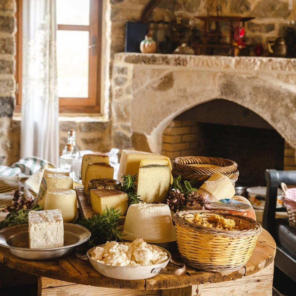 From aged graviera to fresh myzithra, Cretan cheeses carry the aroma of mountain herbs and the traditions of shepherds who have perfected their craft over centuries. 