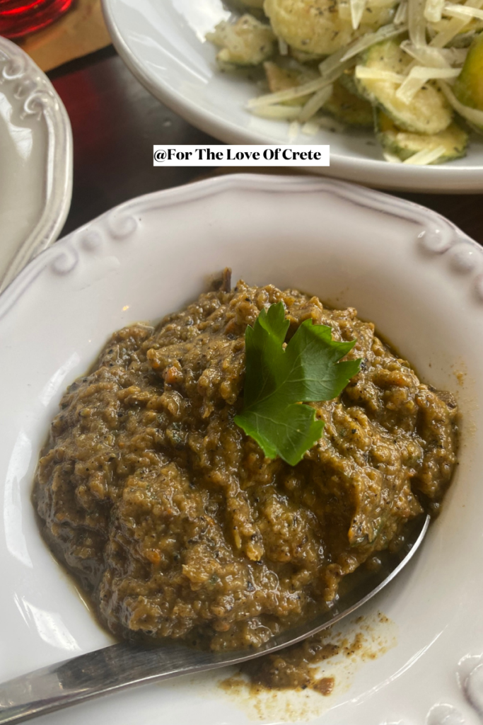 The deep, smoky flavors of fire-roasted eggplant shine in this creamy dip called Melitzanosalata, elevated with garlic, lemon juice, and Crete’s finest olive oil.