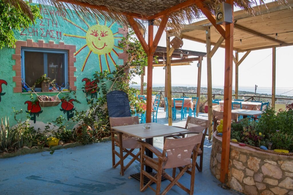 With colorful walls, home-cooked meals, and sweeping sea views, Metochi Restaurant offers a taste of Gavdos’ warm hospitality at its finest. 