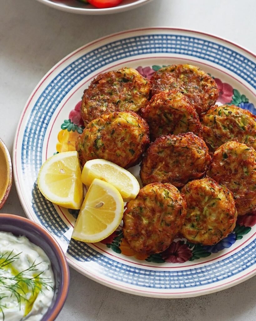 Crispy on the outside, soft and flavorful inside, these Kolokithokeftedes (zucchini balls) are a staple of every good Cretan taverna, best enjoyed with a side of tzatziki.