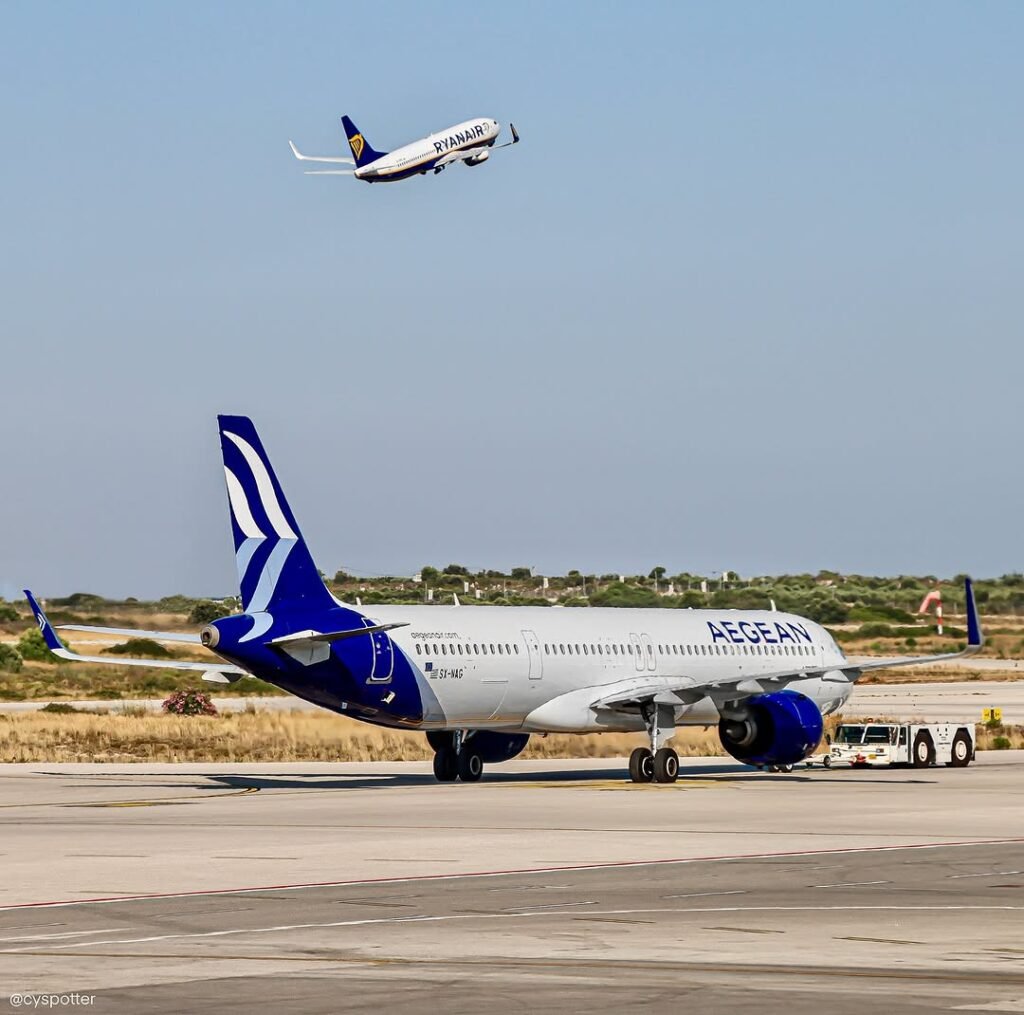 New ETIAS requirement for travelers to Greece in 2025-2026. Photo at Chania International Airport, Crete, Greece.