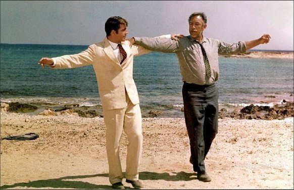The unforgettable dance of Alexis Zorba—capturing the spirit of freedom, resilience, and the joy of life in Zorba the Greek.