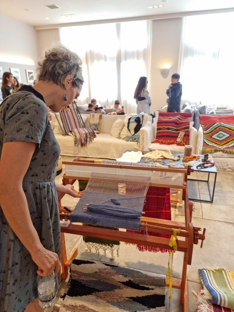 Among the most time-honored crafts in Crete, weaving remains a living art—each thread a story, each loom a portal to the island’s past. Captured here in a modern workshop where tradition and creativity meet. 
