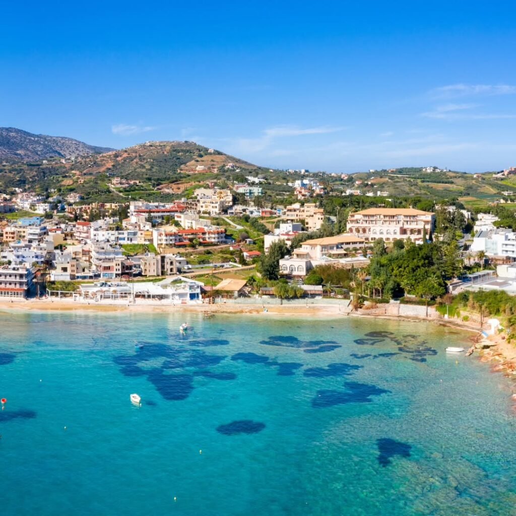 Discover one of the best beaches near Heraklion – Agia Pelagia, where crystal-clear waters meet a charming village vibe. Perfect for those seeking calm coves and unforgettable seaside moments.