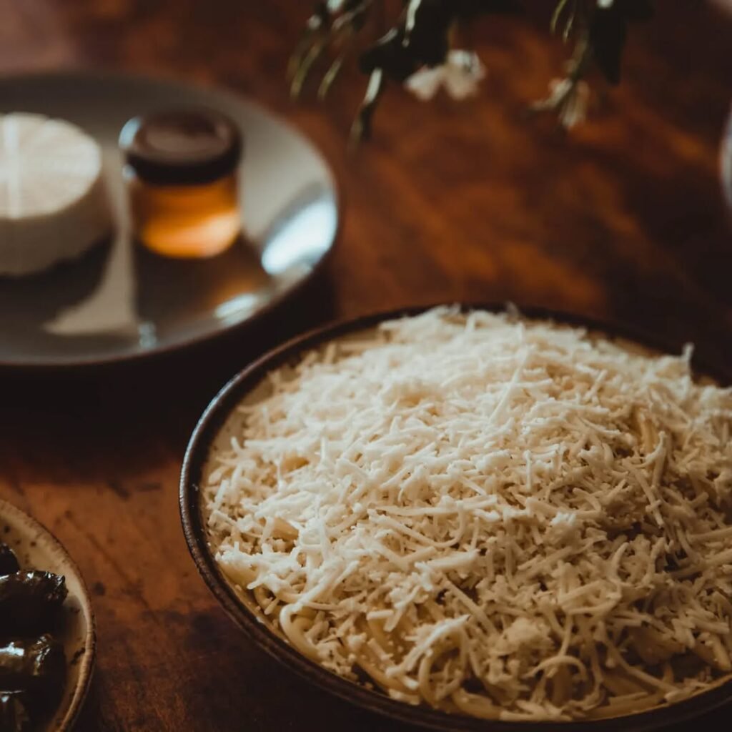 Grated Cretan Graviera brings a nutty, buttery richness to every bite – the ultimate topping for pasta, just like the locals love it. 