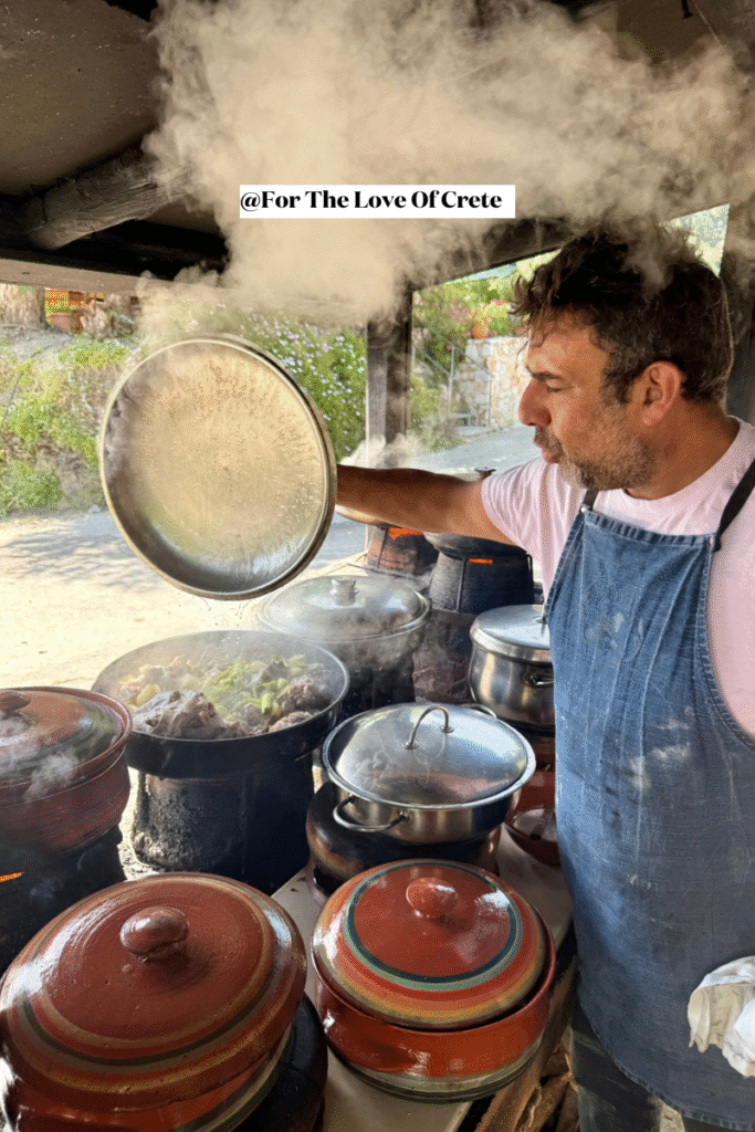 At Ntounias in Drakona, Stelios lifts the lid on another pot of slow-cooked, farm-fresh goodness. Here, traditional Cretan dishes simmer over open fires, and hospitality is as genuine as the flavors on your plate.