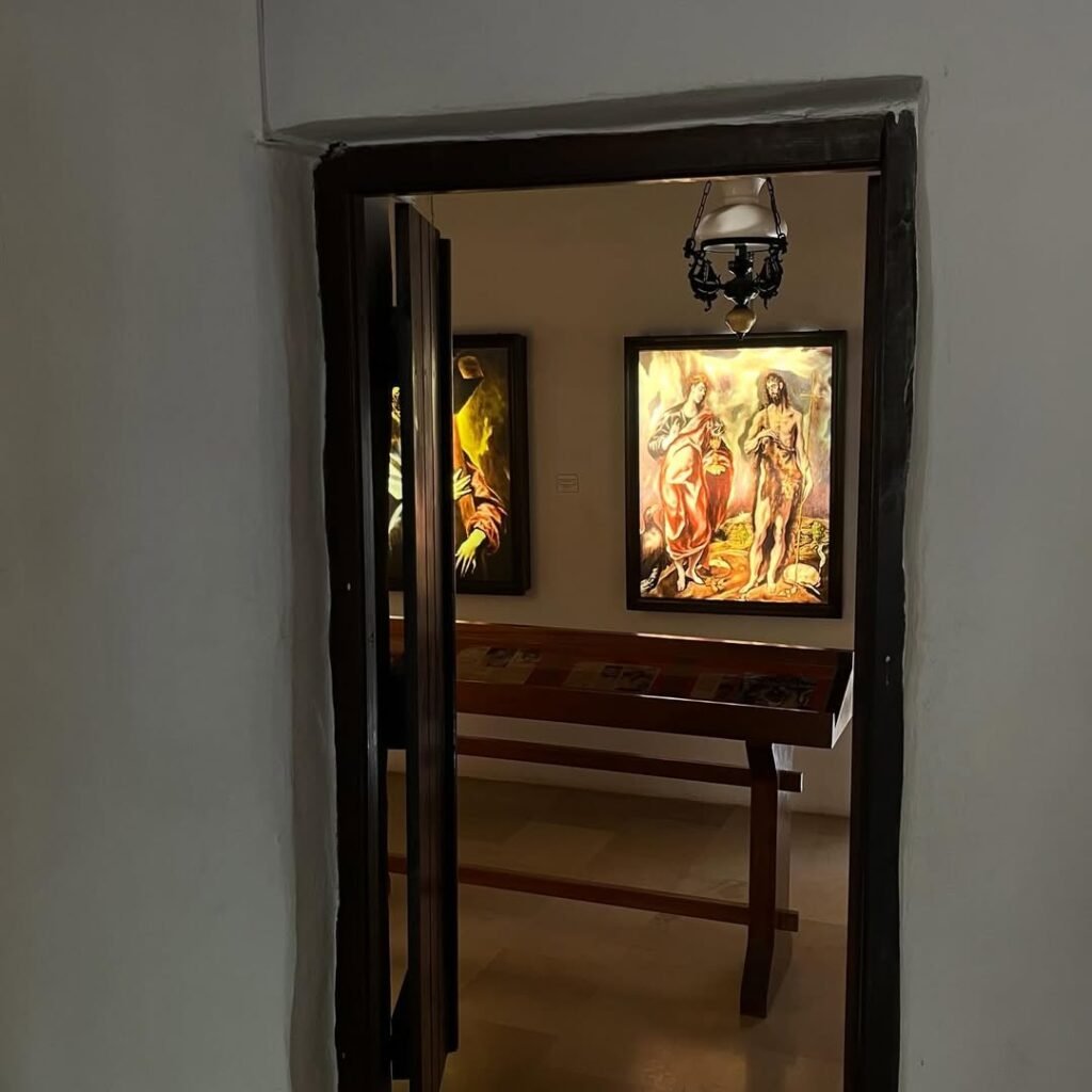 Light box displays at El Greco's Birthplace Museum in Fodele showcase reproductions of the master's works, offering visitors insights into the artistic legacy that began in Crete.