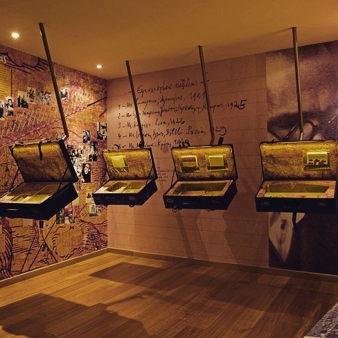 Interactive displays at the Nikos Kazantzakis Museum in Myrtia showcase the literary genius's manuscripts and correspondence, bringing his influential works to life for visitors exploring Crete's cultural heritage.