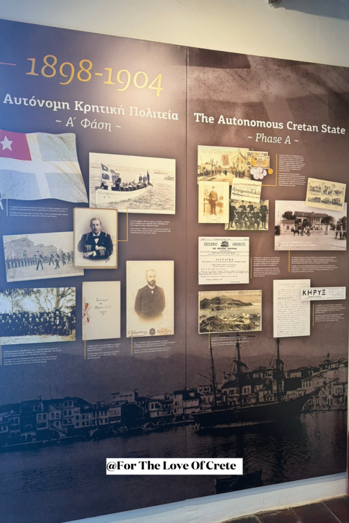 Historical displays at the Eleftherios Venizelos Museum in Theriso chronicle the pivotal period of the Autonomous Cretan State, showcasing the political evolution that shaped modern Crete.
