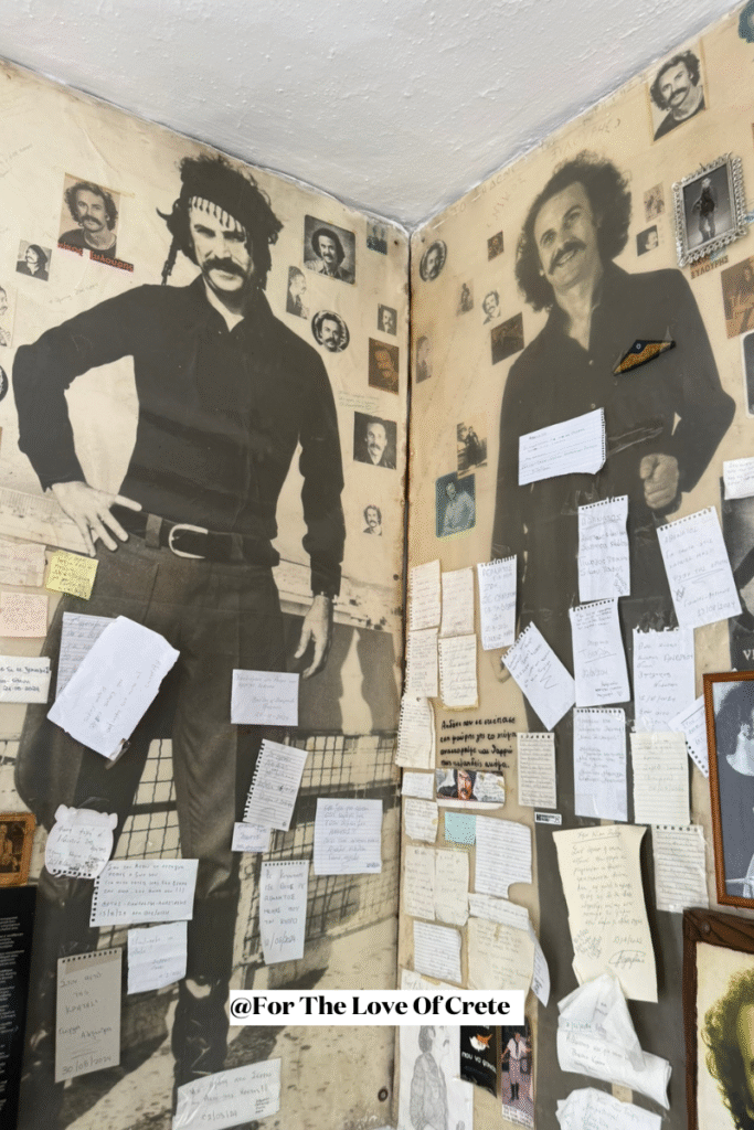 The intimate Nikos Xilouris House in Anogeia displays heartfelt tributes and personal memorabilia celebrating Crete's beloved "Archangel" and his enduring musical legacy.
