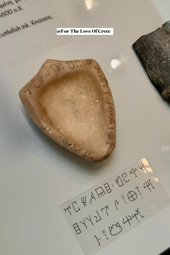 A Linear A inscription. The Minoans used this script for 500 years, but we still can't read it.